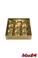 Pralinen Schachtel Gold Trüffel Quadrat für 9 Pralinen - hbs24